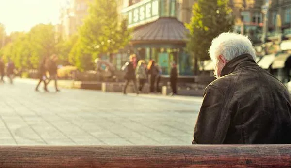 man sitting on a bench